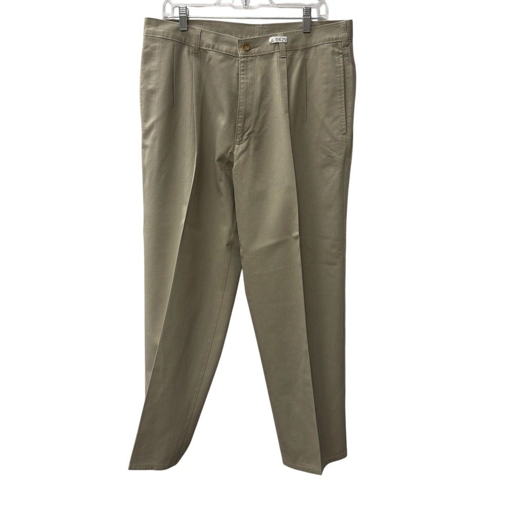 Puritan Mens Pleated Front Chino Pants 36x30 Barley Beige PS8015